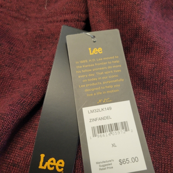 NEW LEE JEANS BRAND MENS 3/4 ZIP PULLOVER JACKET-NWT - Picture 7 of 11